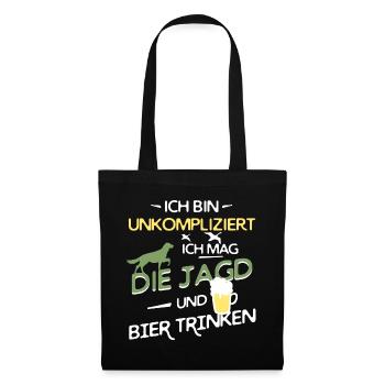 Chasse et consommation de bière - Sac en tissu - noir - Devant