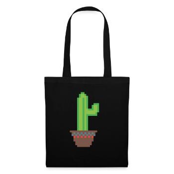 Cactus Pixel Art - Sac en tissu - noir - Devant
