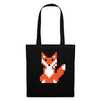 Roter Fuchs Pixel Art - Stoffbeutel - Schwarz - Vorne