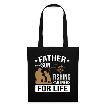 Père et fils partenaires de pêche pour la vie - Sac en tissu - noir - Devant