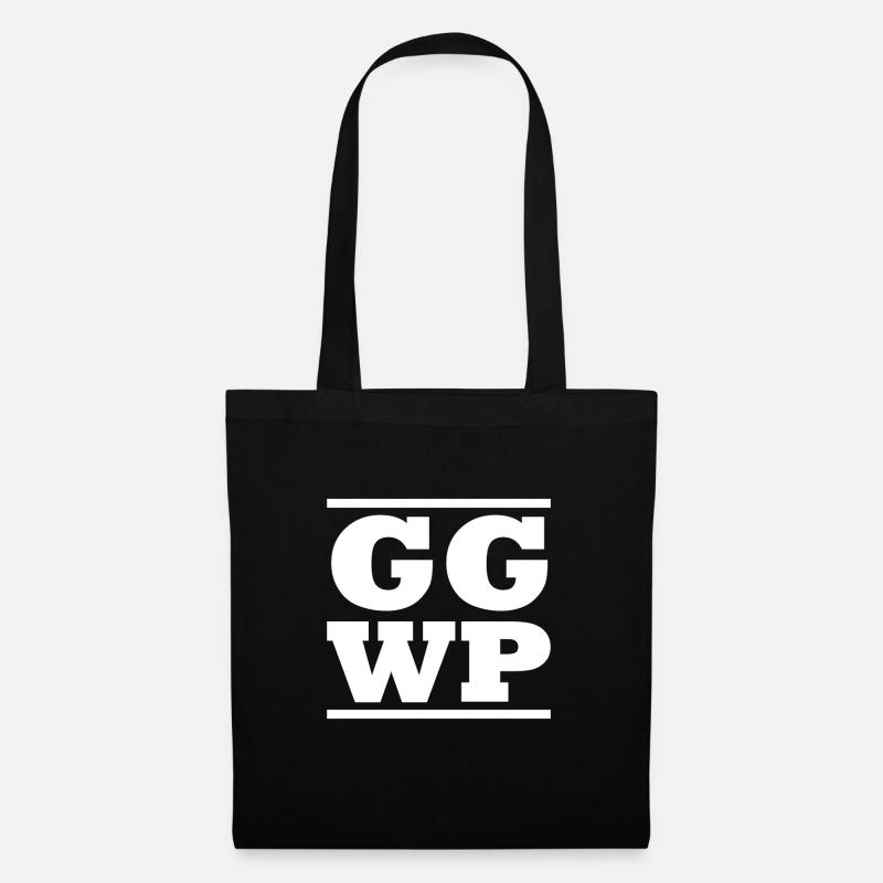 GG WP - Good Game Well Played - Stoffbeutel - Schwarz