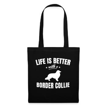 Border Collie - Sac en tissu - noir - Devant