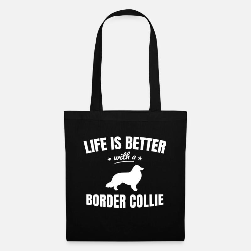 Border Collie - Sac en tissu - noir