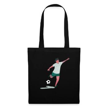 Fußball Torschuss Fußballspieler Geschenk Idee - Stoffbeutel - Schwarz - Vorne