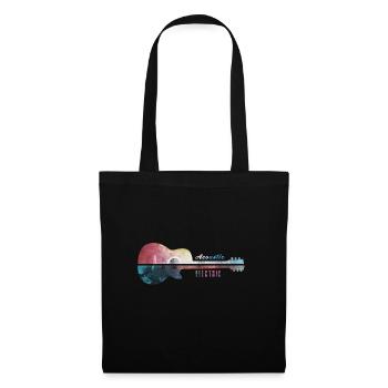Akustik Und Elektrische Gitarre Geschenk Idee - Stoffbeutel - Schwarz - Vorne