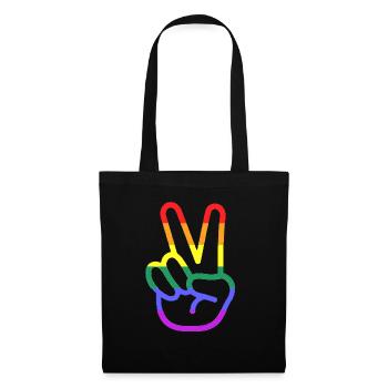 Peace Hand - Stoffbeutel - Schwarz - Vorne