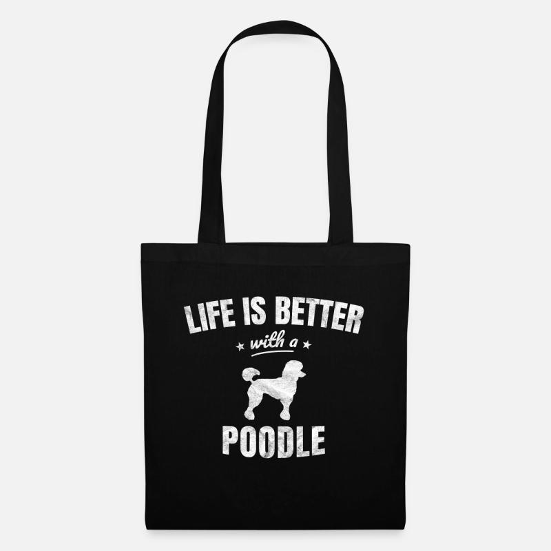 Poodle Caniche Funny Gift - Tote Bag - black
