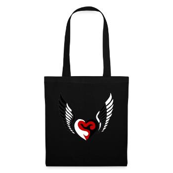 Wings Heart Black White - Tote Bag - black - Front