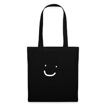 Smiley Gesicht - Stoffbeutel - Schwarz - Vorne
