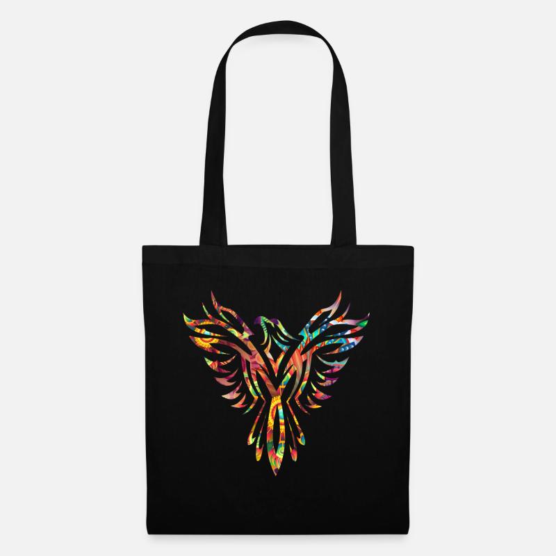 Silhouette abstraite colorée Phoenix - Sac en tissu - noir