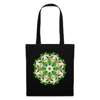 grüne Kuh Mandala - Stoffbeutel - Schwarz - Vorne
