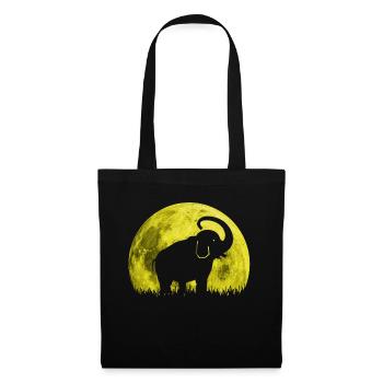 grande lune éléphant - Sac en tissu - noir - Devant