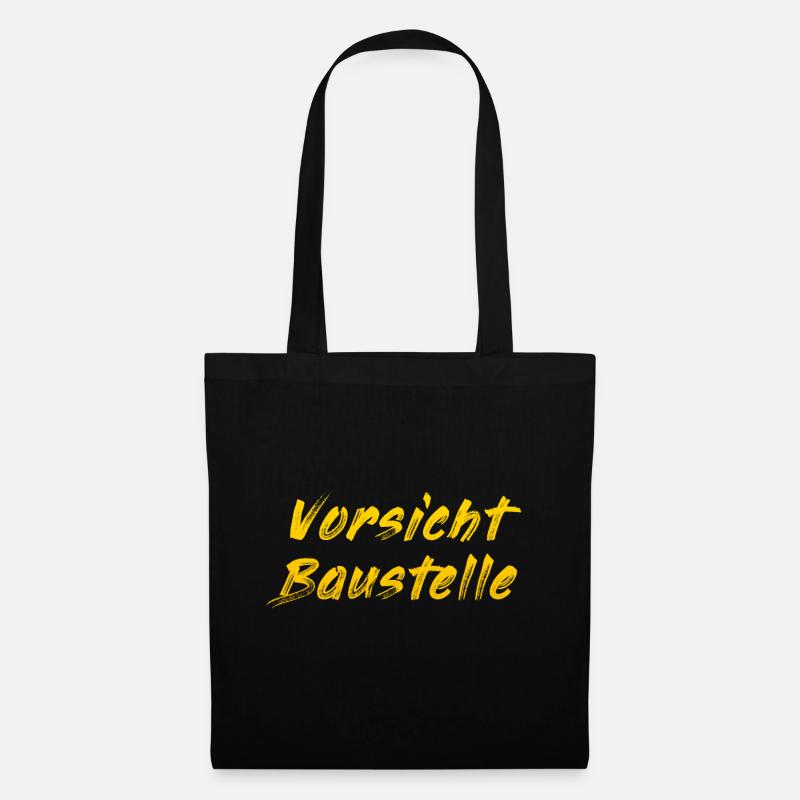 Vorsicht Baustelle - Stoffbeutel - Schwarz