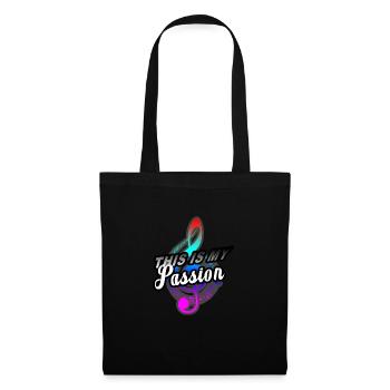 Musik Noten Geschenk - Stoffbeutel - Schwarz - Vorne