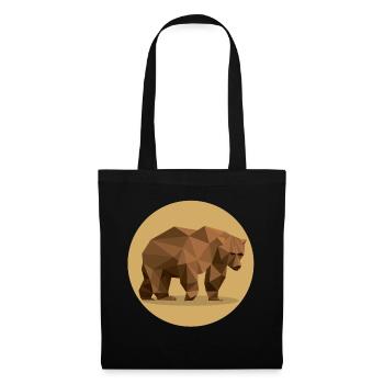ours brun - Sac en tissu - noir - Devant