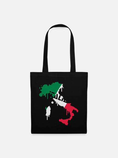 Landkarte Italien - Stoffbeutel - Schwarz