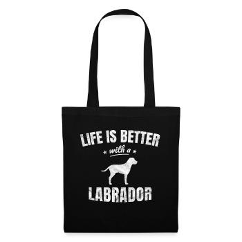 Labrador Retriever Lustiges Geschenk - Stoffbeutel - Schwarz - Vorne