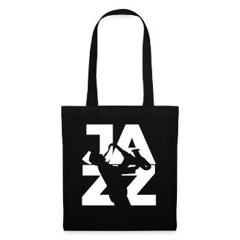 Saxophon Jazz Geschenk Saxophonist Musik Musiker - Stoffbeutel - Schwarz - Vorne