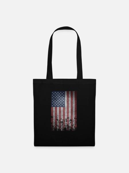 USA Amerika Flagge - Stoffbeutel - Schwarz