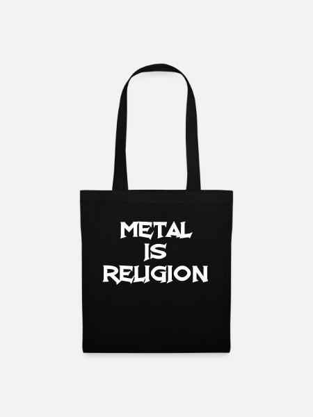 Metal is religion Heavy Metal Geschenk - Stoffbeutel - Schwarz