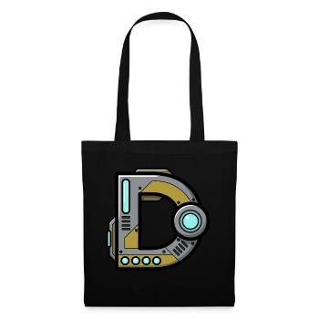 Buchstabe D Geschenk Name Roboter Technik nerd - Stoffbeutel - Schwarz - Vorne