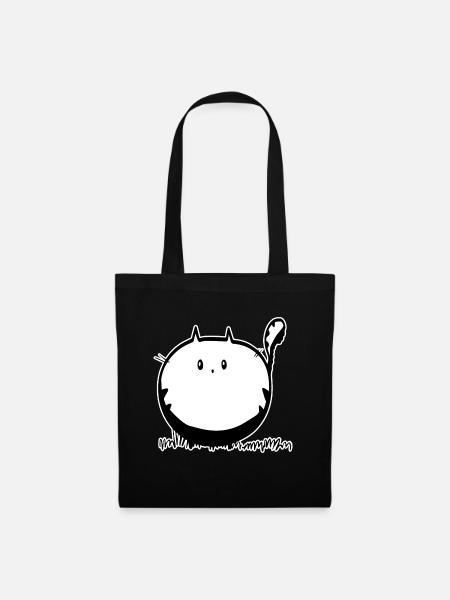 Dicke Katze Geschenk - Stoffbeutel - Schwarz
