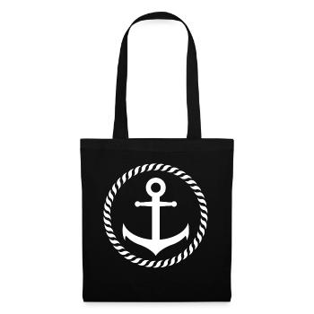 Navire ancre voile marin marin capitaine bateau - Sac en tissu - noir - Devant