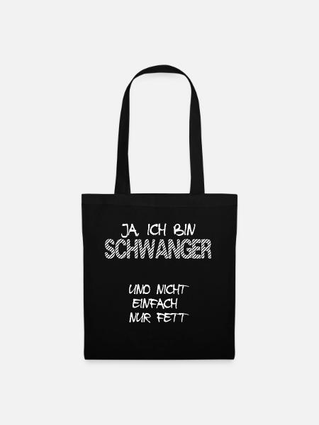 Schwanger Nicht fett - Stoffbeutel - Schwarz