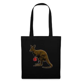 Boxendes Känguru Boxhandschuhe Geschenk Boxer - Stoffbeutel - Schwarz - Vorne
