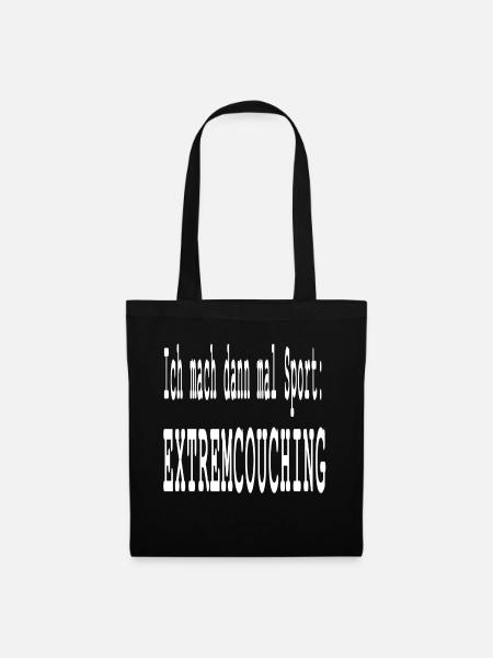 Humor Extremcouching white - Tote Bag - black