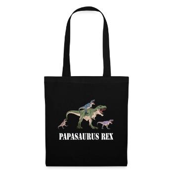 Papa Shirt · Parents · Father's Day · Papasaurus Rex - Tote Bag - black - Front