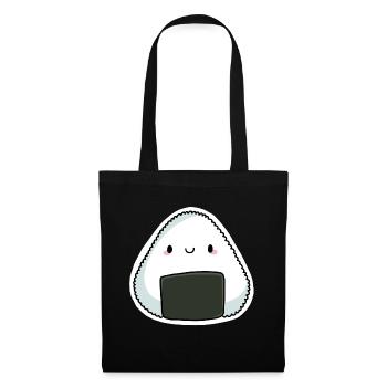 Chibi Onigiri - Stoffbeutel - Schwarz - Vorne