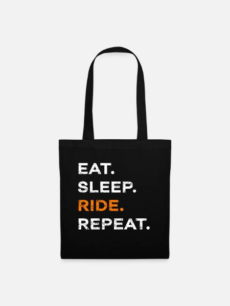 Eat Sleep Ride Repeat Pferd Pony Reiten Geschenk - Stoffbeutel - Schwarz