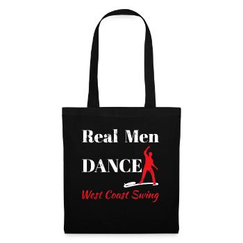 Real Men West Coast Swing WCS Geschenk tanzen - Stoffbeutel - Schwarz - Vorne