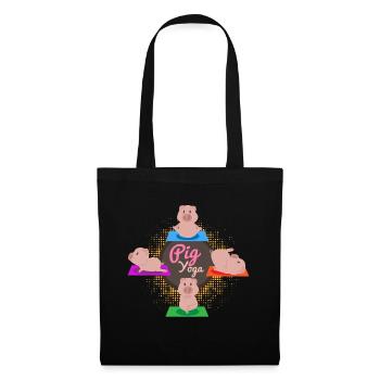 Pig Yoga Funny - Gift Idea - Tote Bag - black - Front