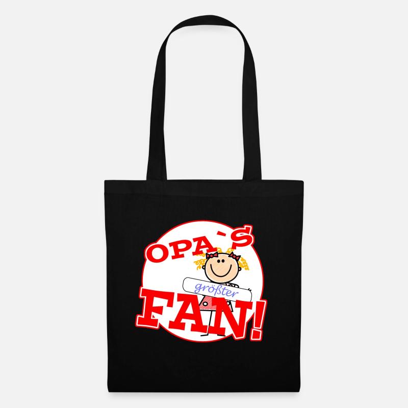 Opas groesster Fan w - Stoffbeutel - Schwarz