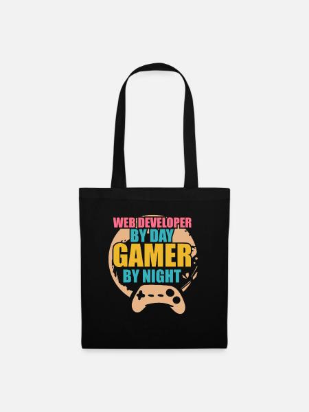 Developer Web Developer By Day Gamer By Night - Tote Bag - black