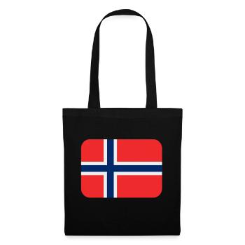 Norwegische Flagge - Stoffbeutel - Schwarz - Vorne