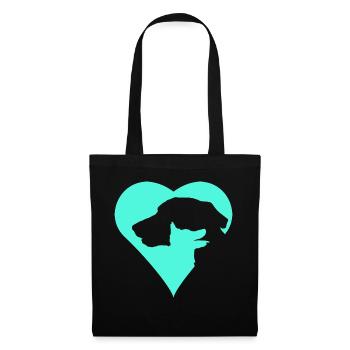 Hundefreund Herz Turquoise Edition - Sac en tissu - noir - Devant