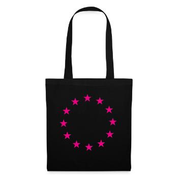 Drapeau de l'Europe Drapeau de l'Union européenne Logo rose - Sac en tissu - noir - Devant
