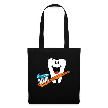 Happy Teeth Healthy teeth like to laugh - Tote Bag - black - Front