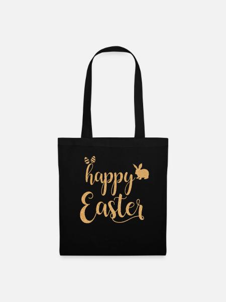 happy easter - Stoffbeutel - Schwarz