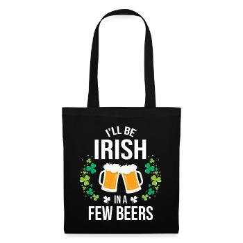 St Patricks Day Irish Bier Geschenkidee - Stoffbeutel - Schwarz - Vorne