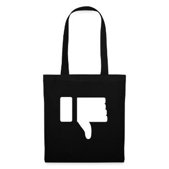 I Dislike social media Icon (Thumbs down) - Stoffbeutel - Schwarz - Vorne