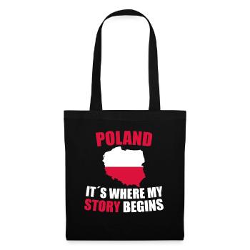 Pologne - Sac en tissu - noir - Devant