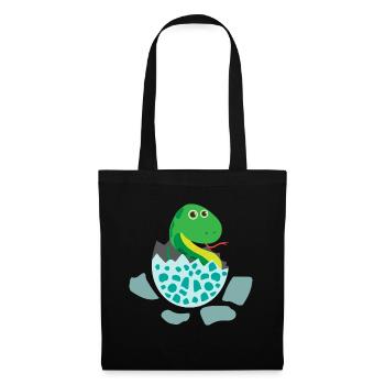 Bébé serpent éclosent - Idée de cadeau - Sac en tissu - noir - Devant