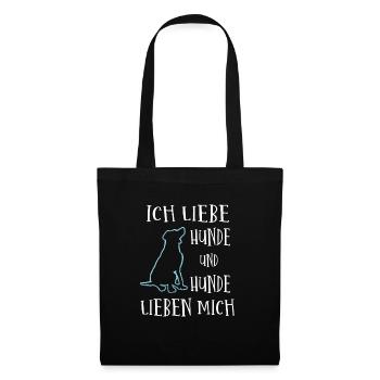 Hundeliebe Hundefreund Geschenk - Stoffbeutel - Schwarz - Vorne