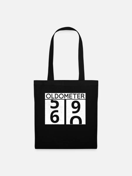 Oldometer 60. Geburtstag Oldtimer Auto Geschenk - Stoffbeutel - Schwarz