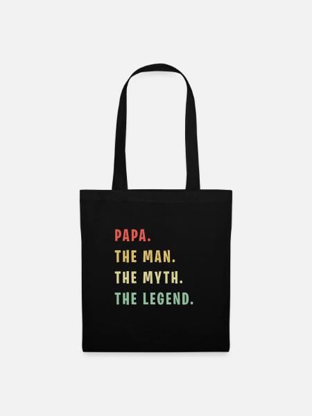 Papa Man Myth Legend - Tote Bag - black
