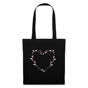 heart_watercolour_wreath - Sac en tissu - noir - Devant